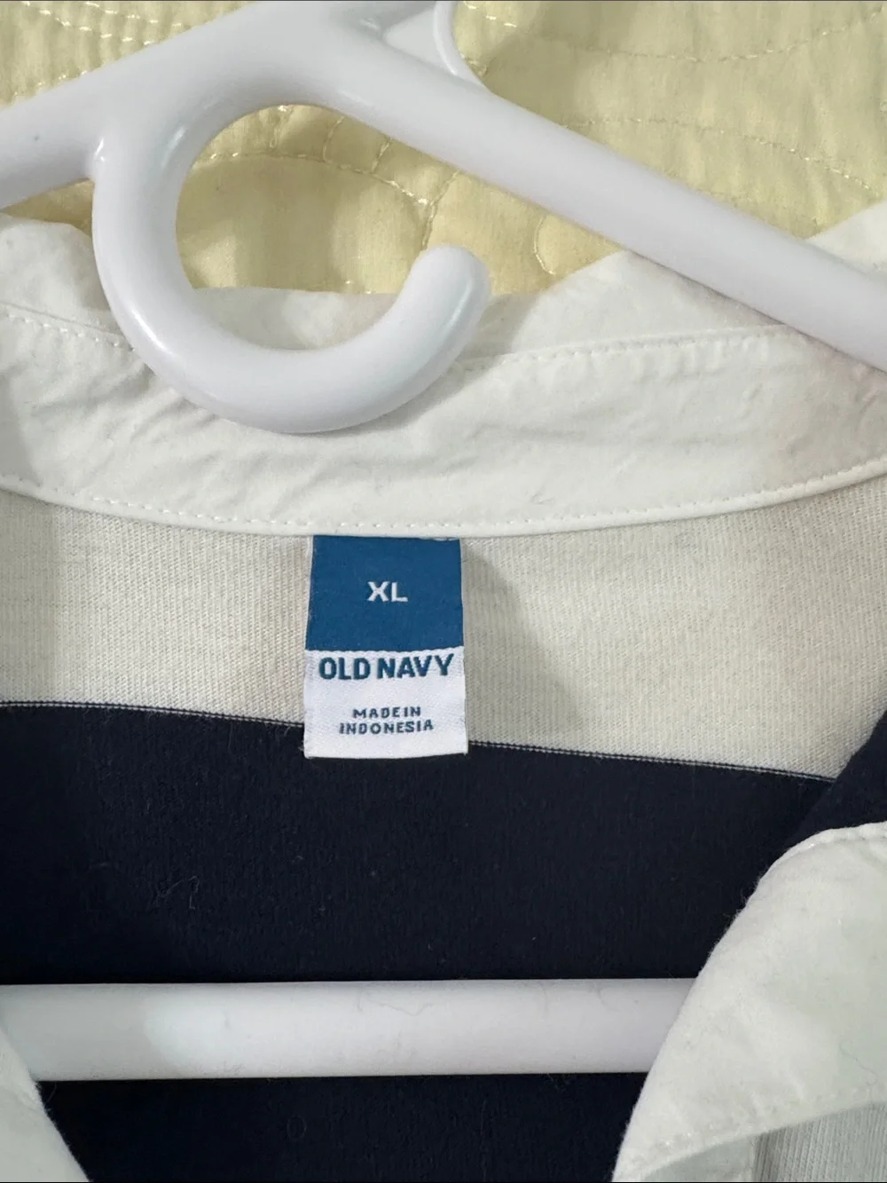 Old Navy Women's Navy & White Striped Rugby Polo - Picture 3 of 3